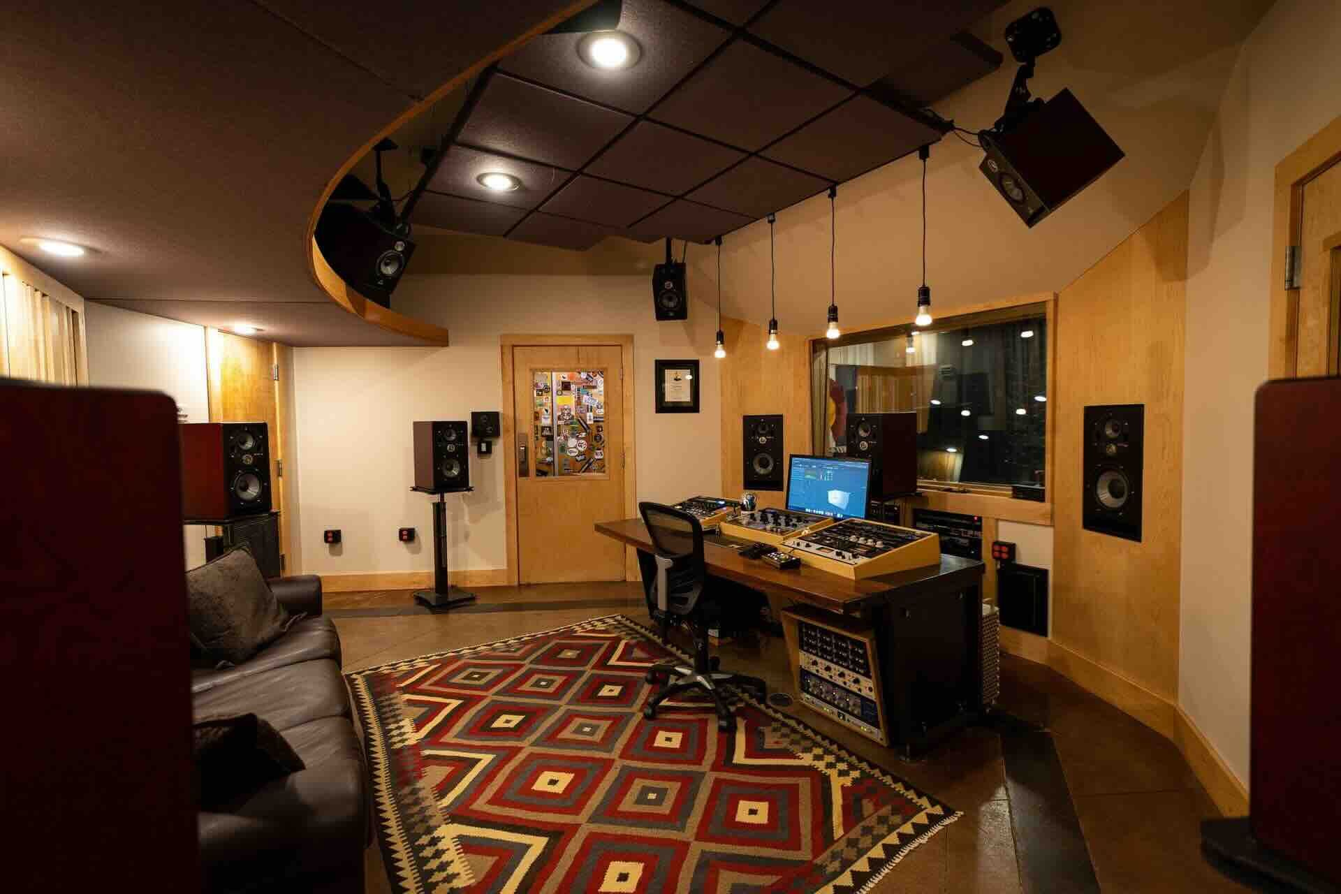 The Dolby Atmos Approved Control Room at Evergroove Studio in Denver, Colorado