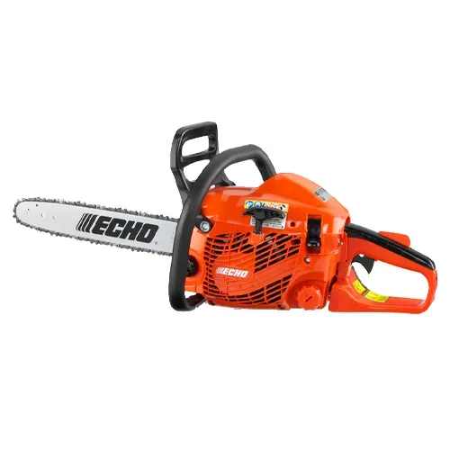 Orange Echo chainsaw on a white background
