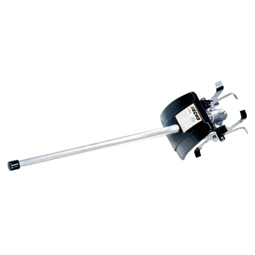 Long-handled black-and-silver mechanical tool on a white background