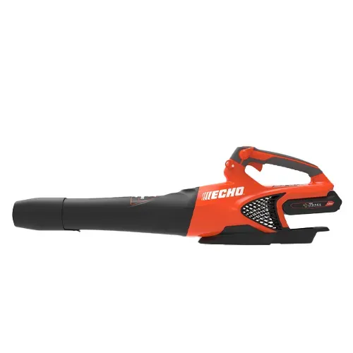 Orange and black cordless leaf blower on a white background