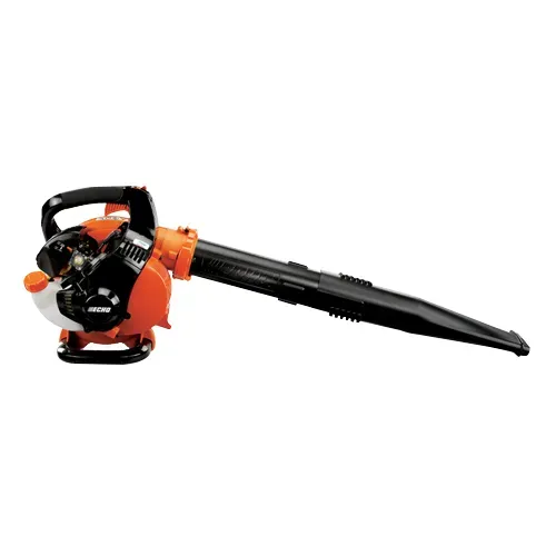 Orange and black handheld leaf blower on a white background