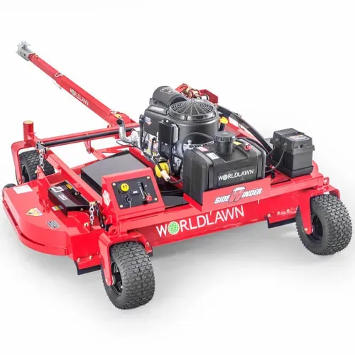 Red Worldlawn riding lawn mower on a white background