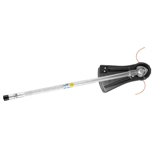 Long-handled black and silver garden tool with curved blades, shown on a white background