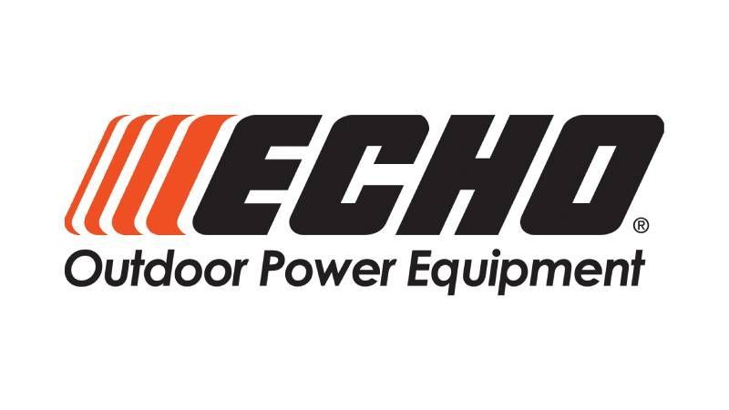 ECHO Outdoor Power Equipment logo with orange stripes and black text