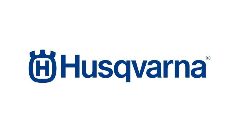 Husqvarna blue logo on a white background