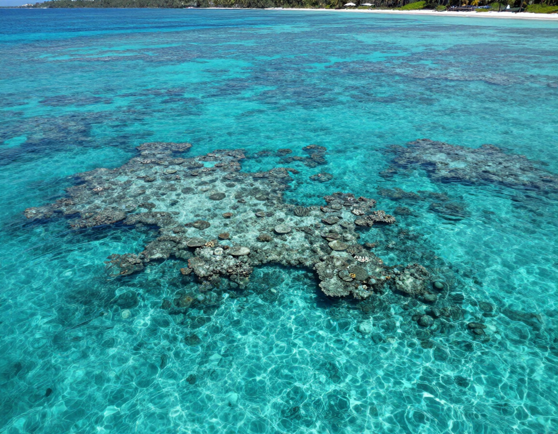 Turquoise Caribbean waters near Hopkins, Belize