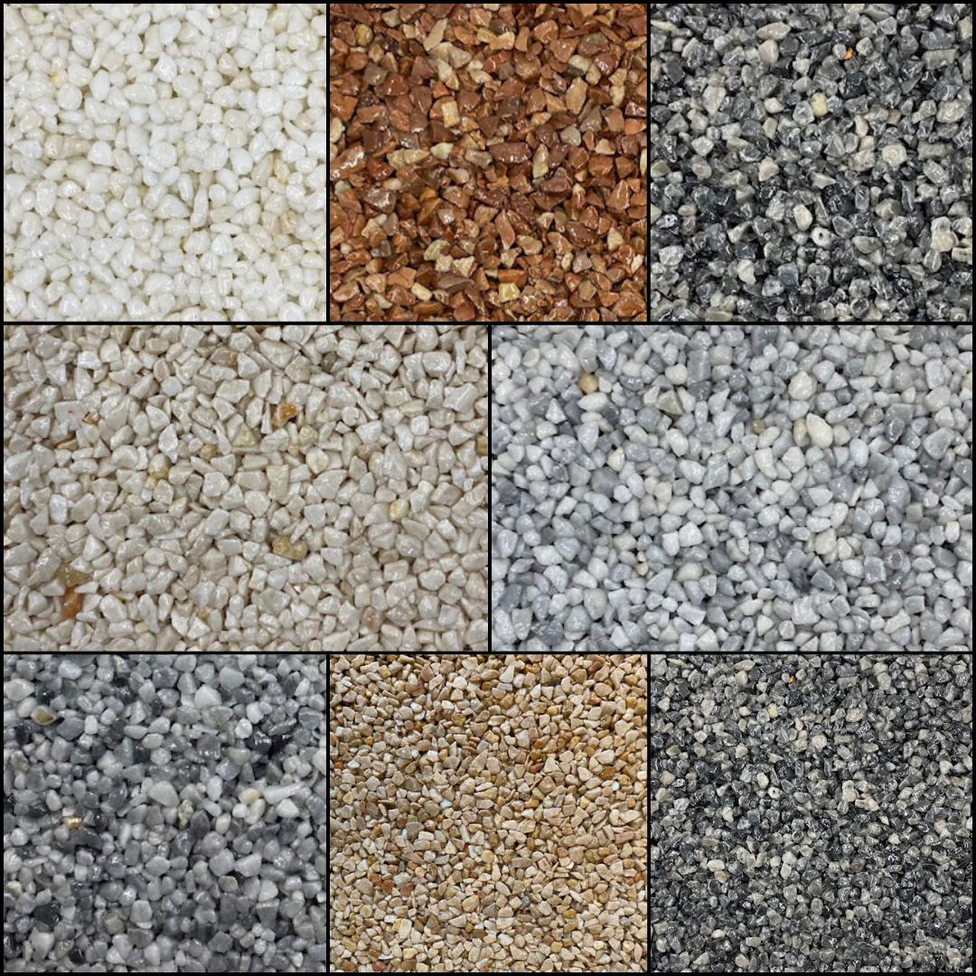 Différentes couleurs de résines proposées