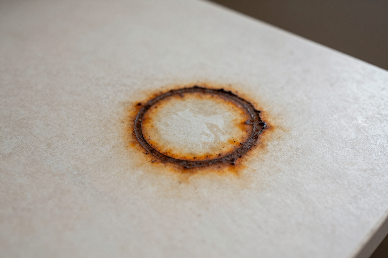 Rust stain ring on a countertop