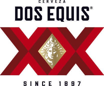 A dos equis logo with a face on it
