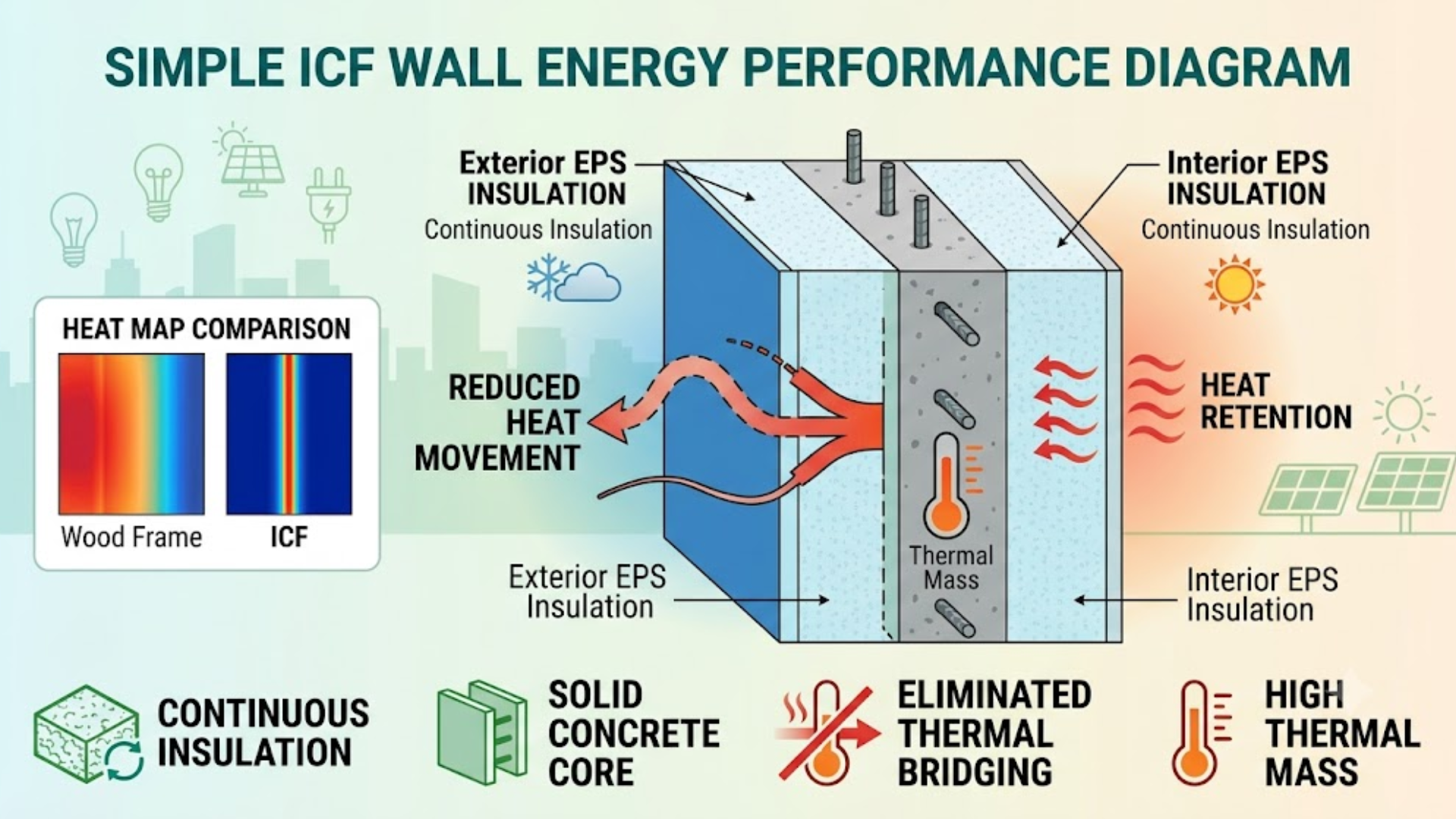building envelope diagram showing insulated concrete form performance