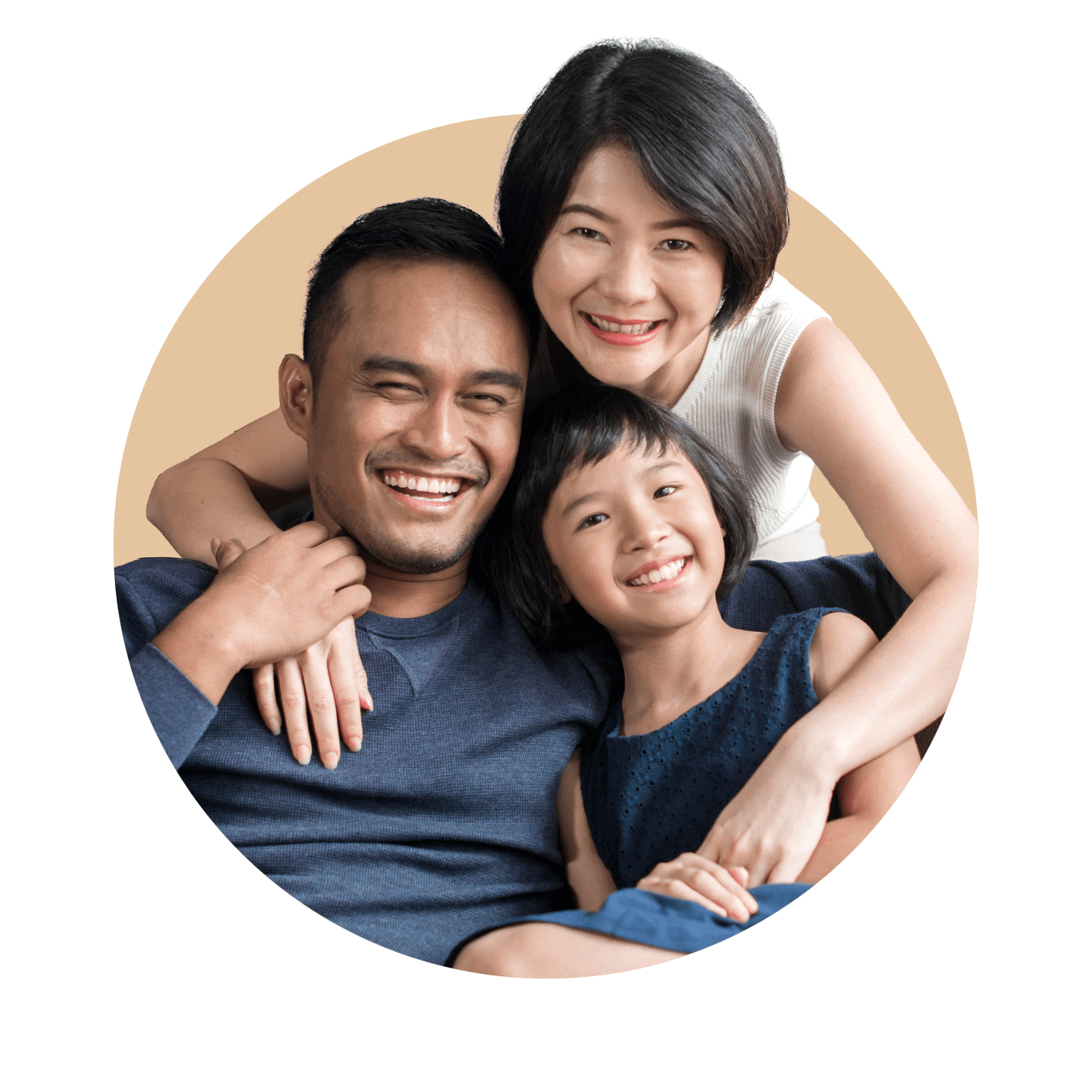 Young mother, father and daughter
