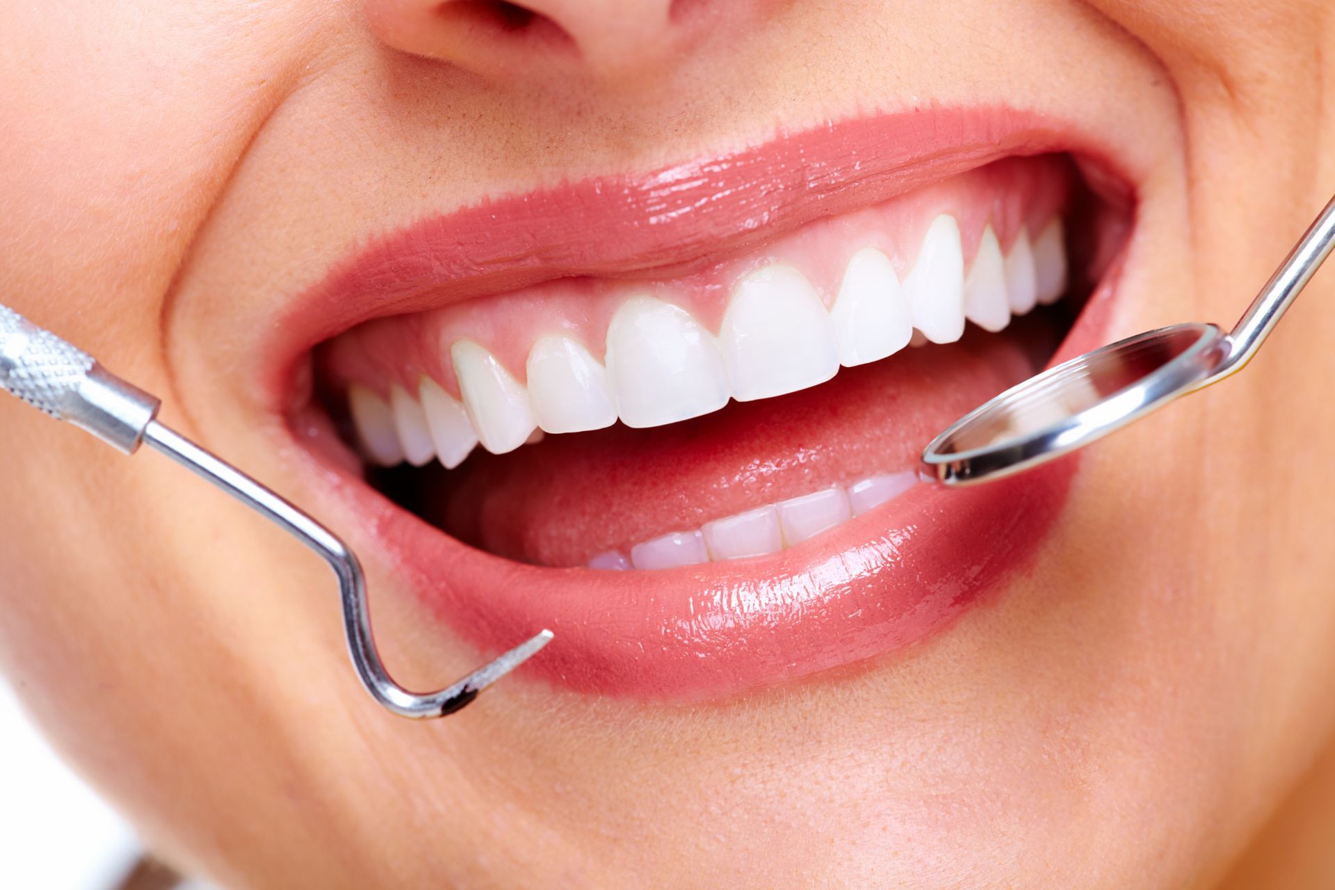 Up close of woman's teeth