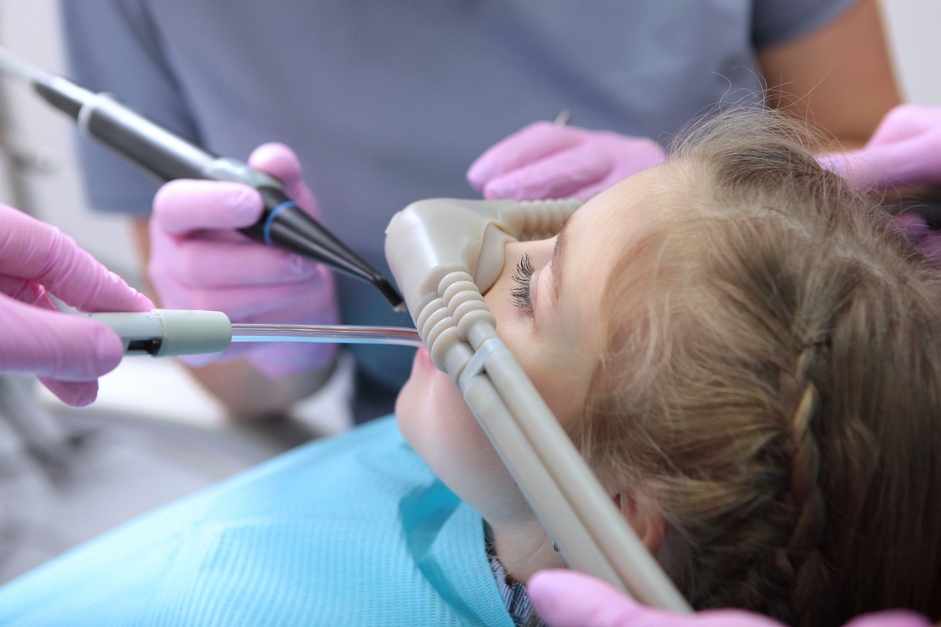 Patient receiving nitrous oxide