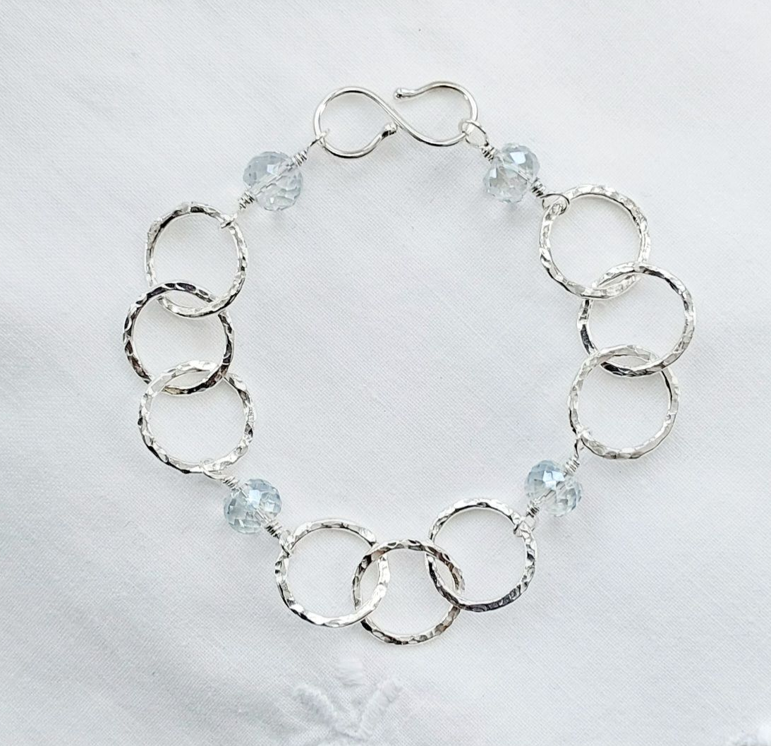 Handcrafted silver bracelet .