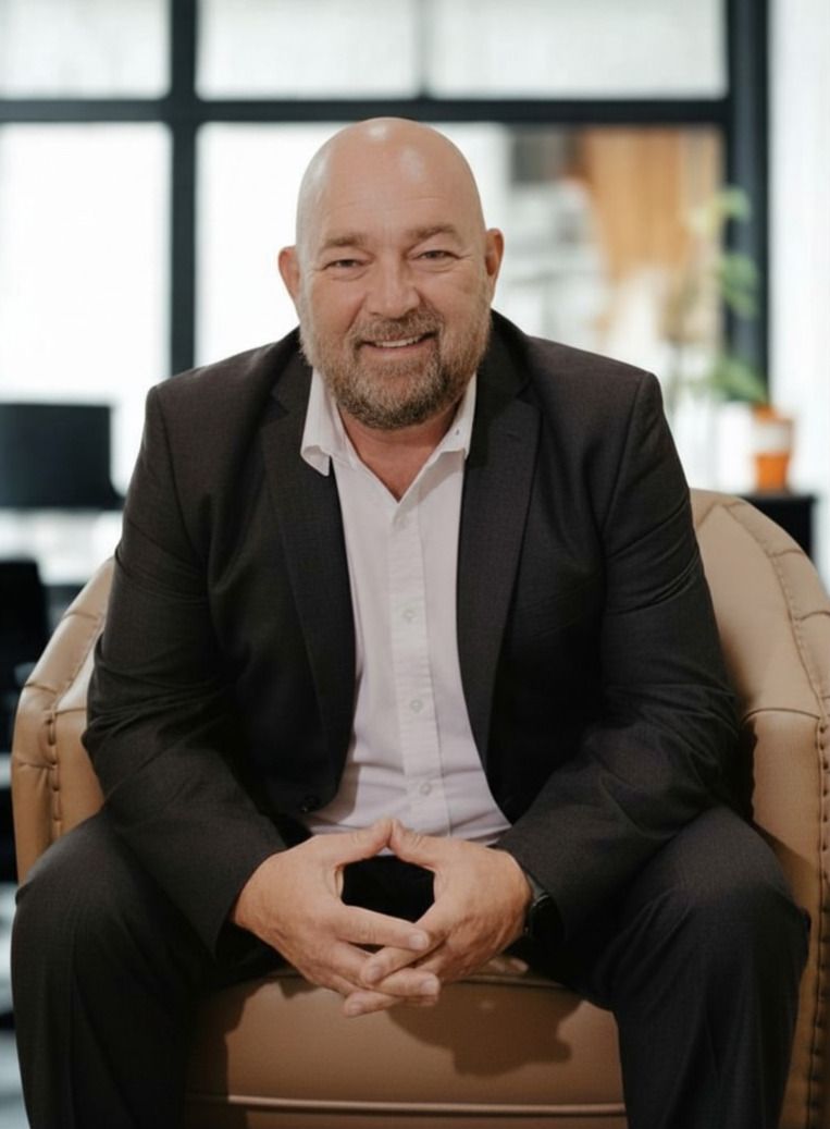 A man in a suit and tie is smiling for the camera