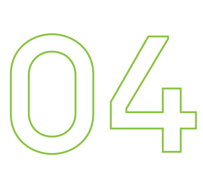 Outlined green “04” on a white background