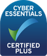 Cyber Essentials Certified Plus blue badge with green checkmark