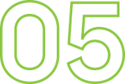 Green outlined number 05 on a white background