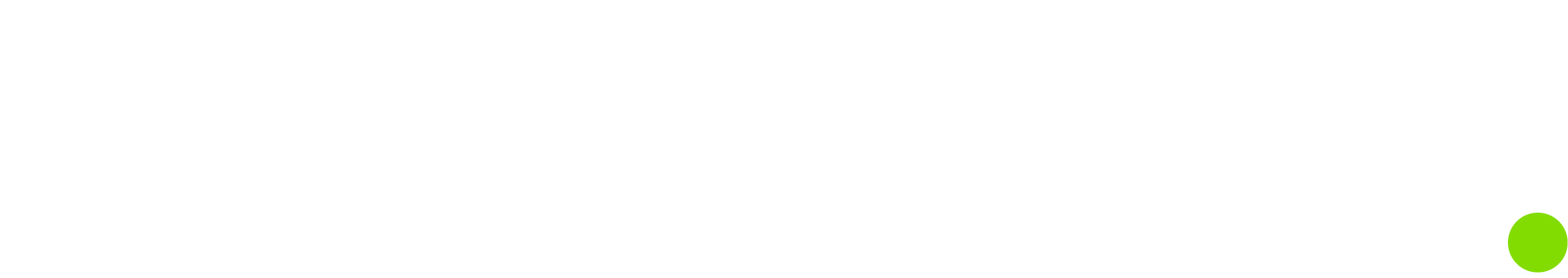 White horizontal bar with a small lime-green dot near the right edge