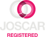 JOSCAR registered logo with pink and gray interlocking rings