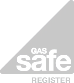 A grey and white gas safe register logo