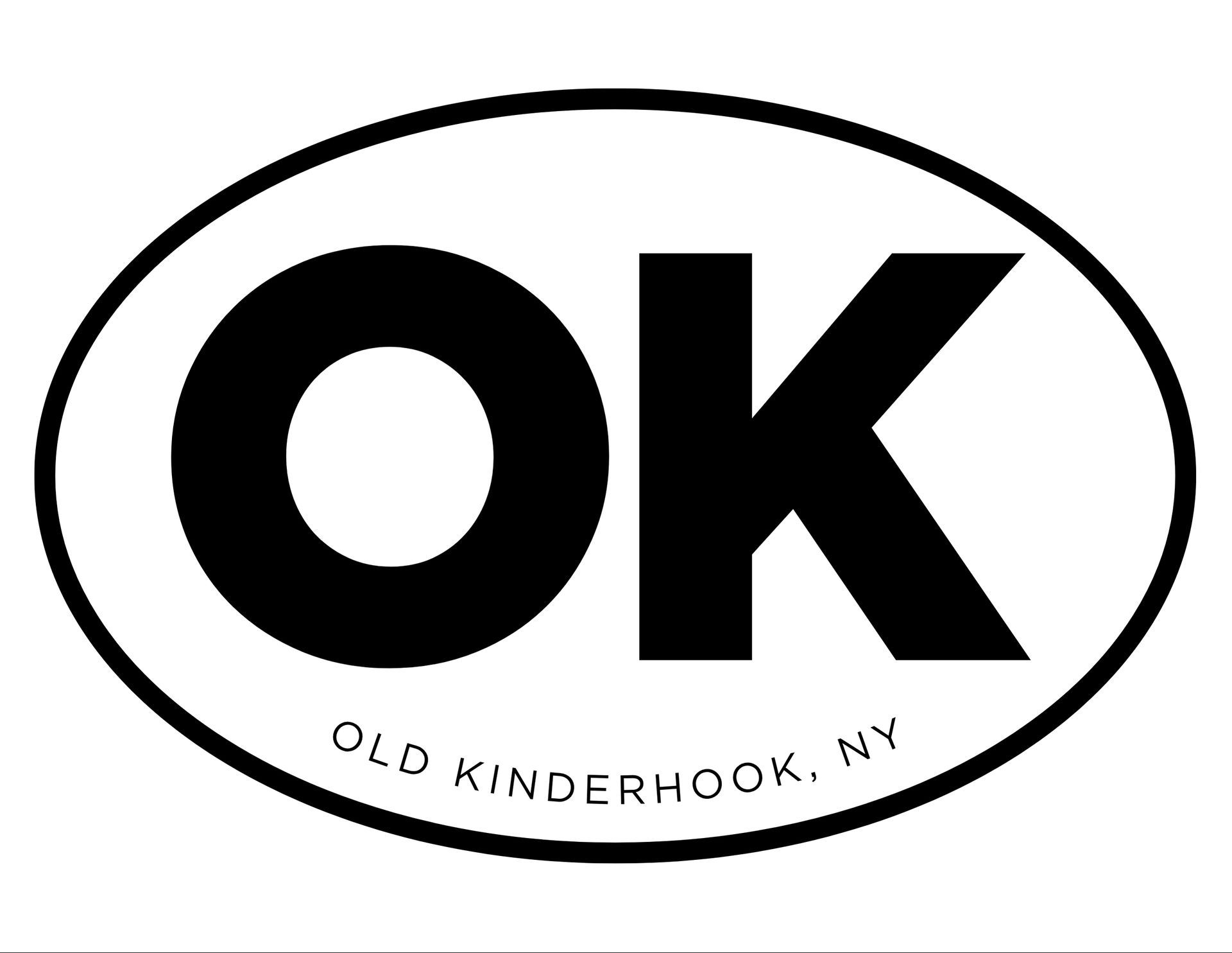 OK Old Kinderhook Oval Sticker