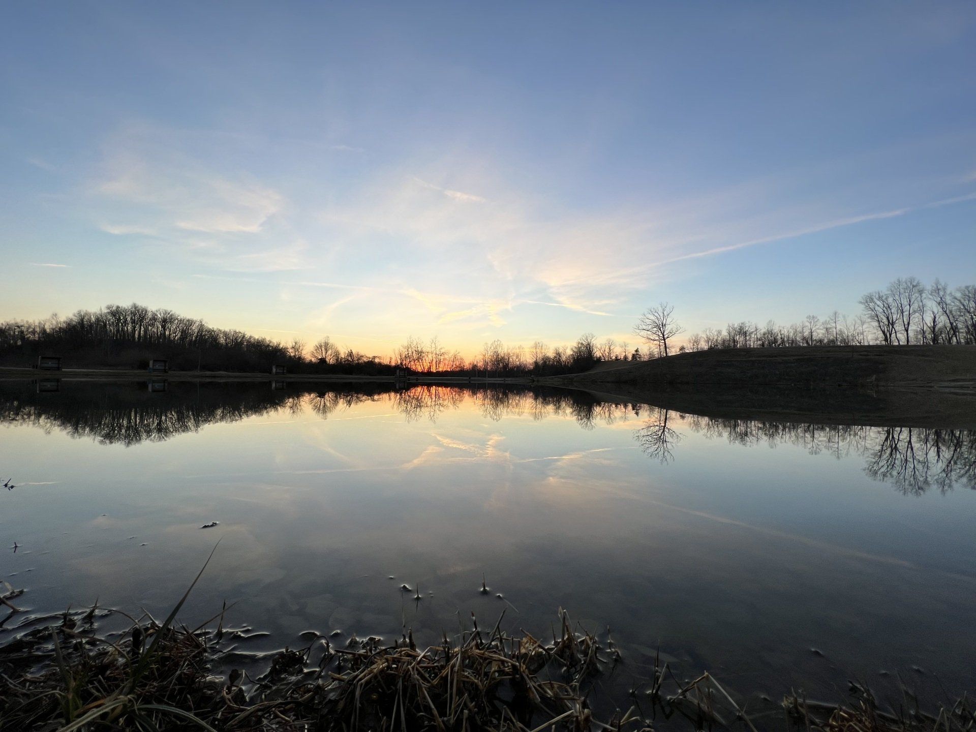 Lake after sunset