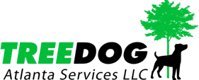 Treedog Atlanta Services LLC logo with green tree and black dog silhouette