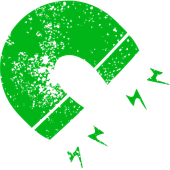 A green stamp with an envelope inside of it