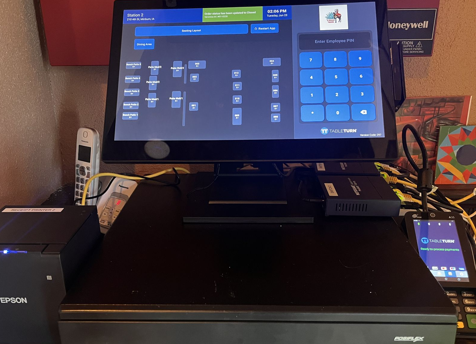 Table Turn POS installation and programming for a restaurant customer in Minburn, Iowa