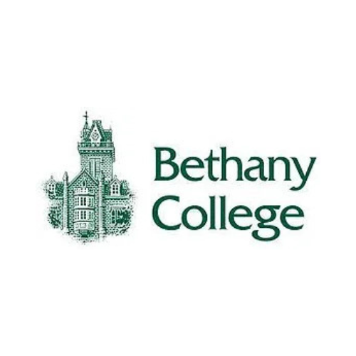 Bethany College logo: a green etching of a building beside the words