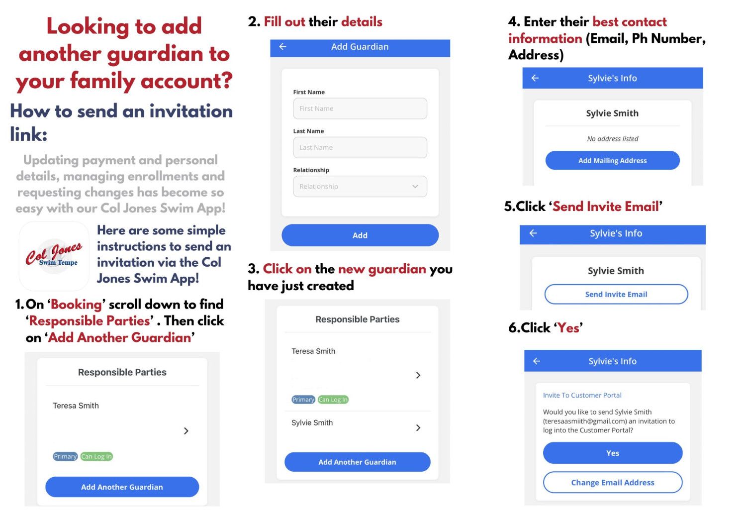 A guide to adding a guardian to a family account via the