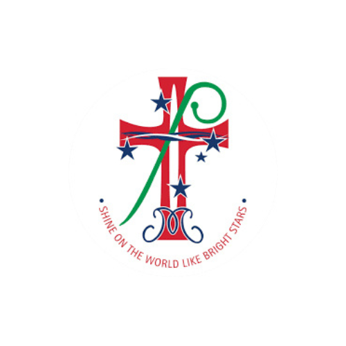 Red cross with a green