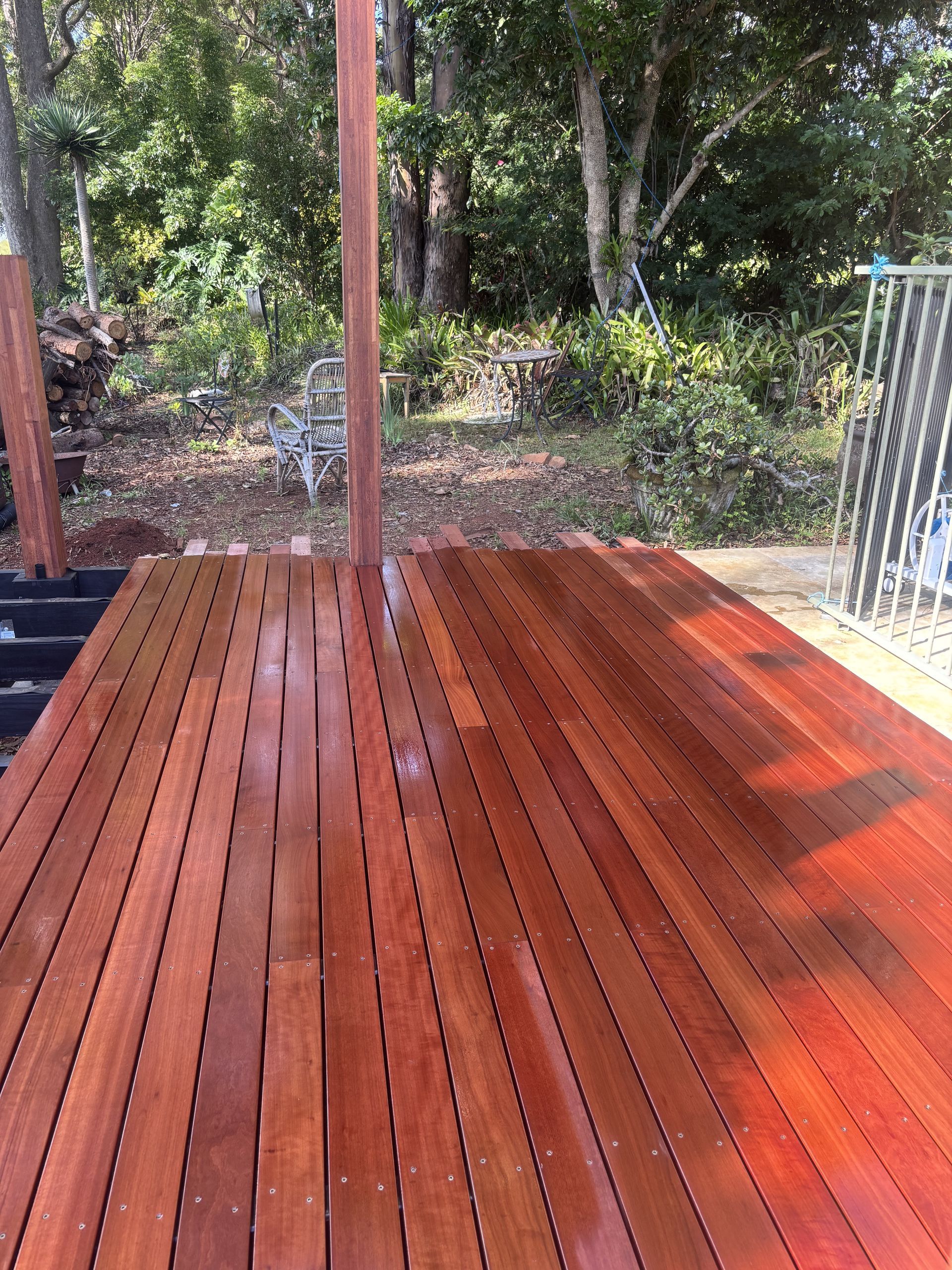 A large deck in back yard — Tim Williams Landscapes in Wollongbar, NSW
