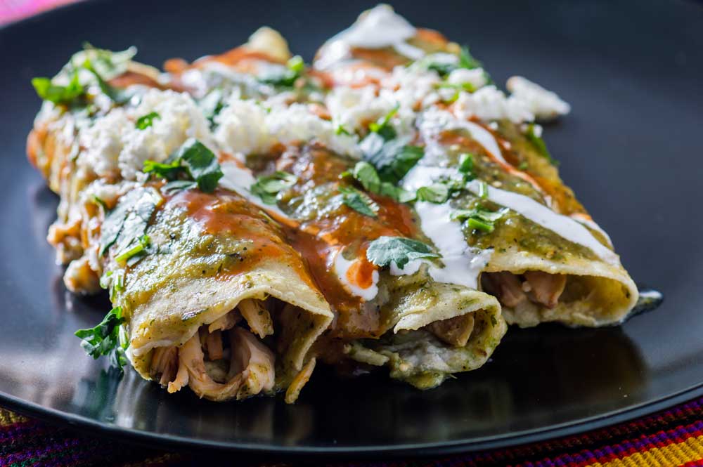 Chicken Filled Green Enchiladas