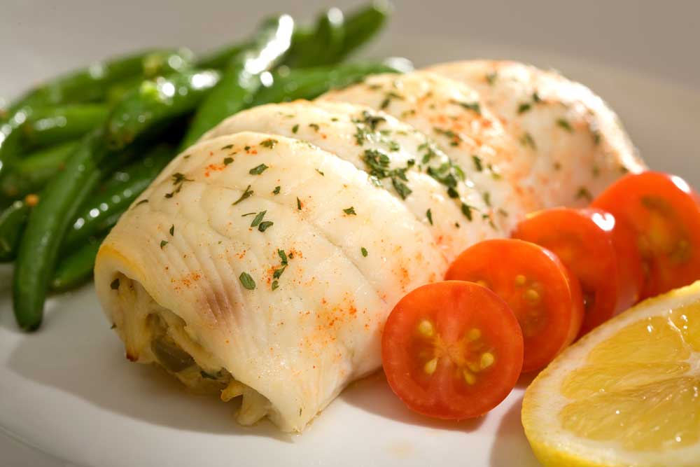 Crab Stuffed Flounder and Tomatoes
