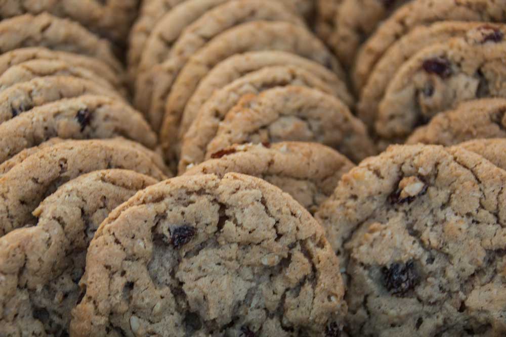 Dozens of oatmeal raisin cookies