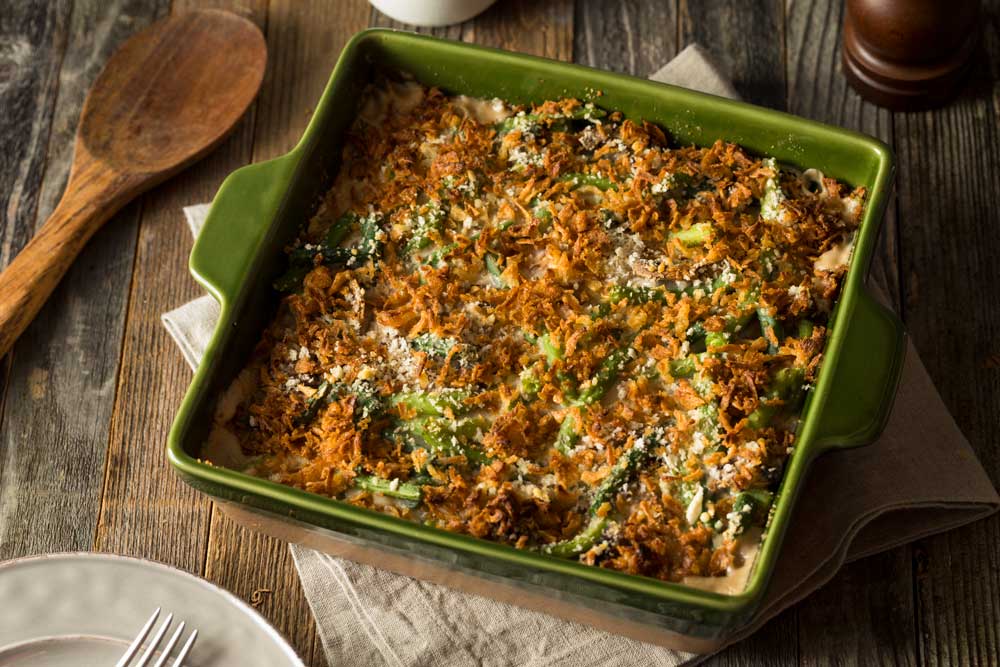 Homemade Green Bean Casserole with Fried Onions