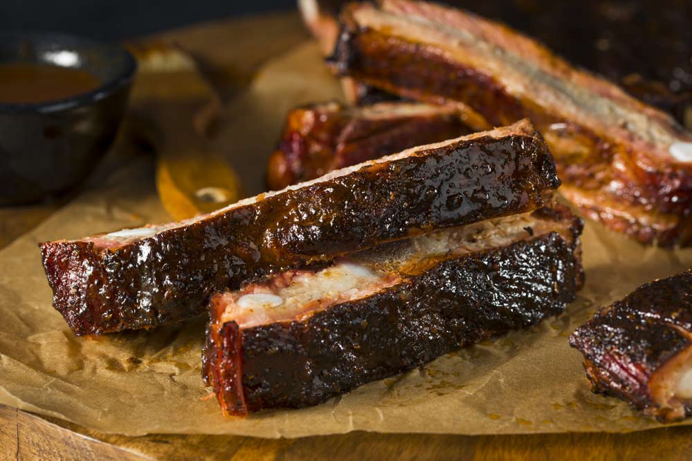Homemade Smoked Barbecue St. Louis Style Pork Ribs