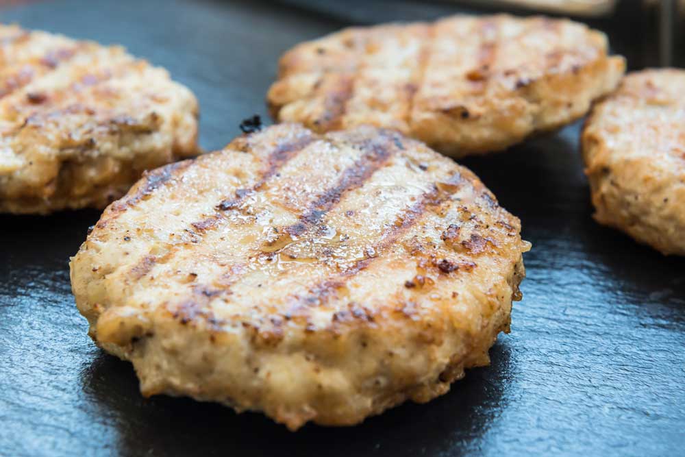 Homemade grilled hot patties for burgers