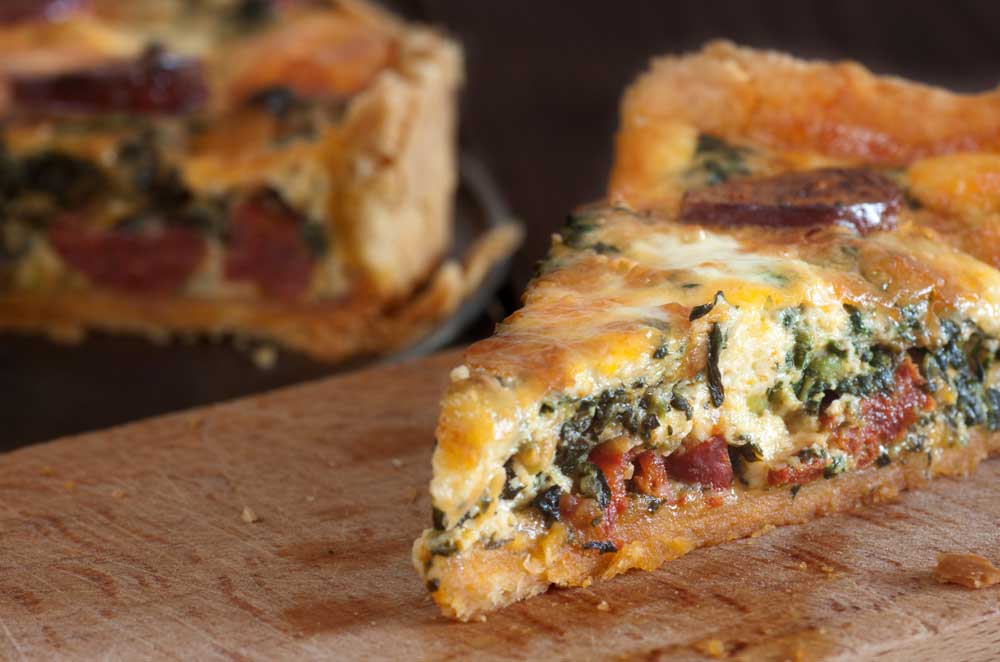 quiche with sausage and spinach