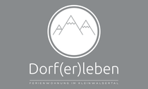 Logo mit Bergen und Namen Ferienwohnung Dorf(er)leben im Kleinwalsertal