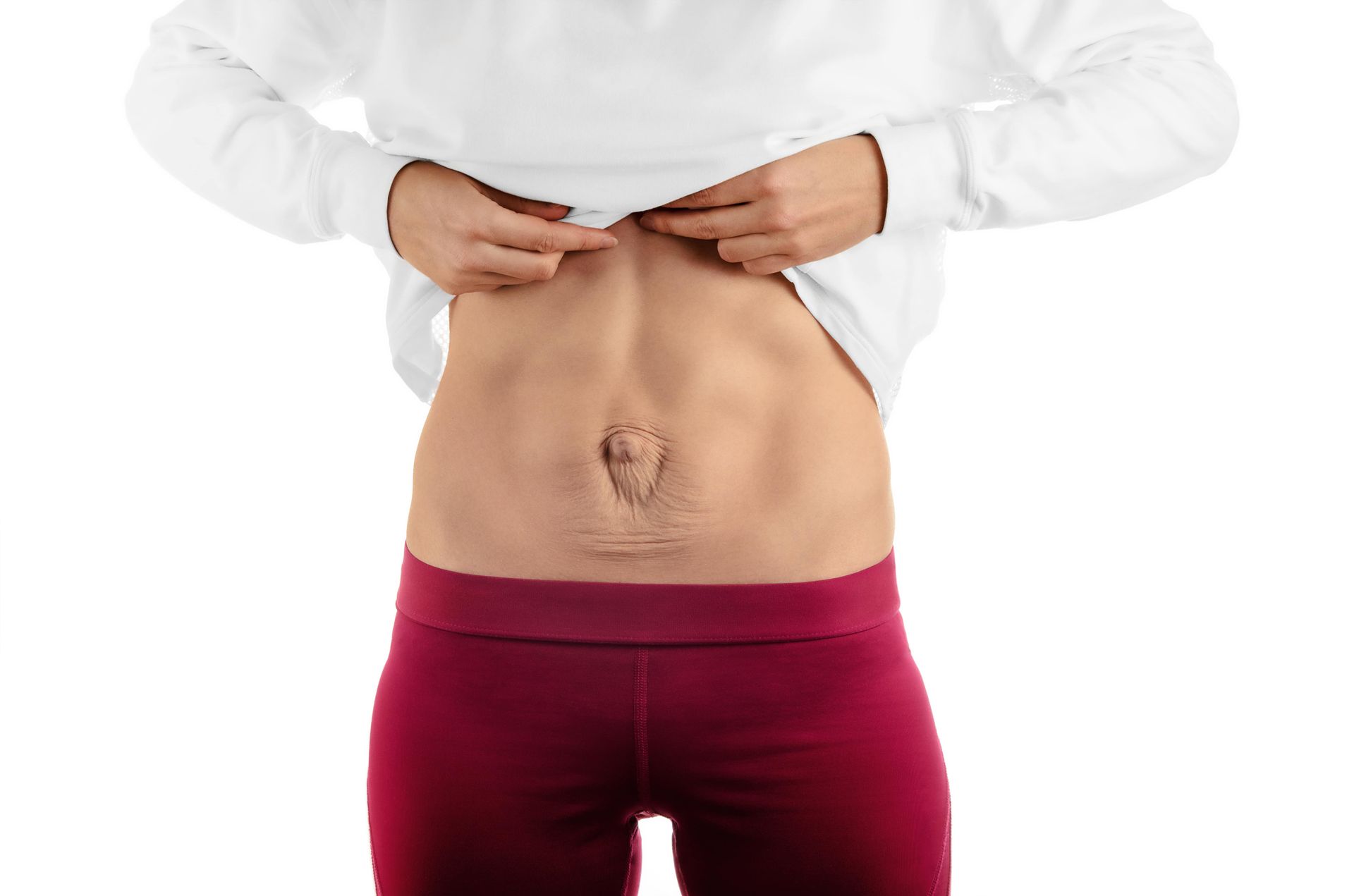 Representação visual de diástase abdominal
