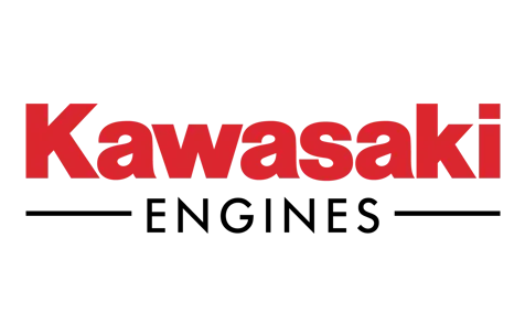 Kawasaki Engines logo with red “Kawasaki” text and black “ENGINES” below between two horizontal lines