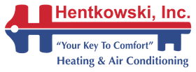Hentkowski, Inc. logo with red pipe icon and “Your Key To Comfort” Heating & Air Conditioning text
