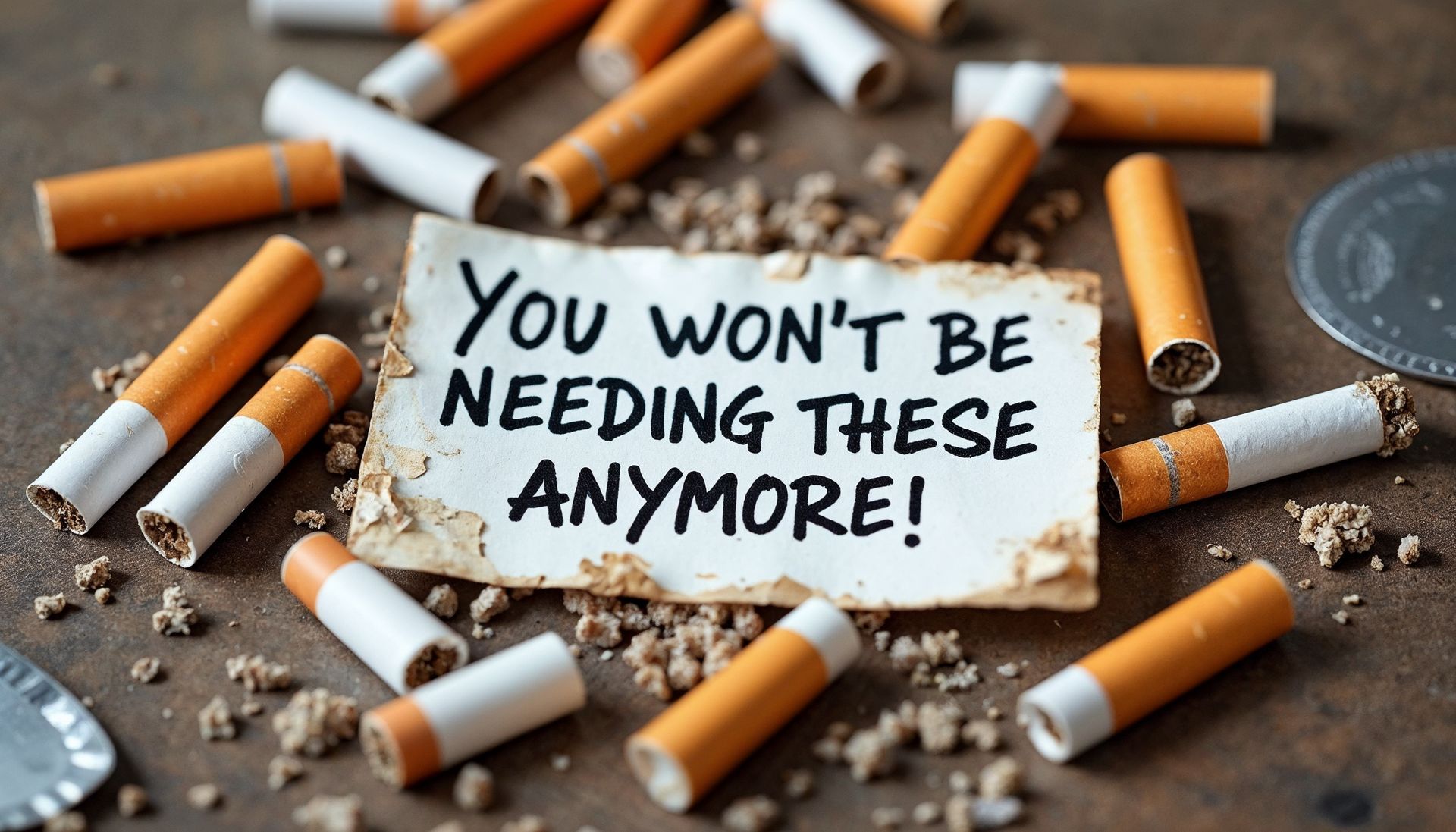 old photo with cigarette butts 