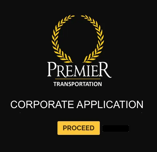 A logo for premier transportation corporate travel