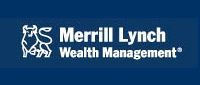 The merrill lynch wealth management logo is on a blue background.
