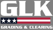 GLK Grading & Clearing logo: White letters 