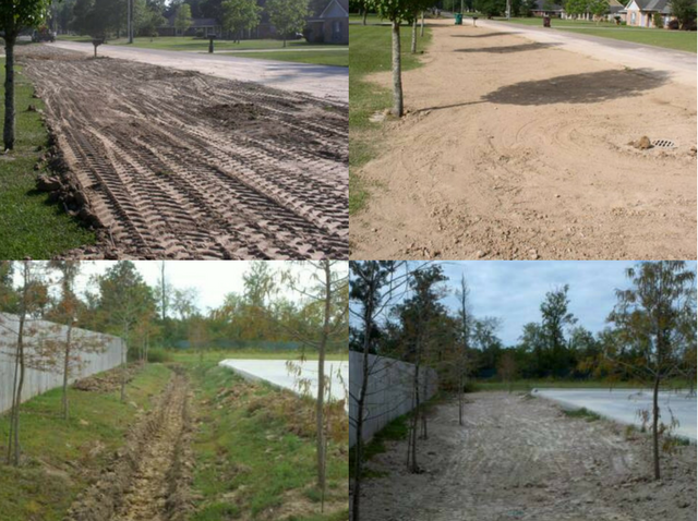 dirt piles